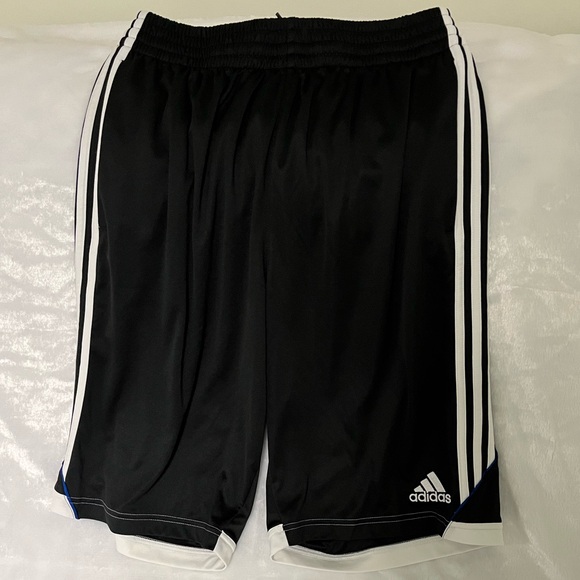 Adidas black with white stripes athletic climalite shorts - Picture 5 of 13